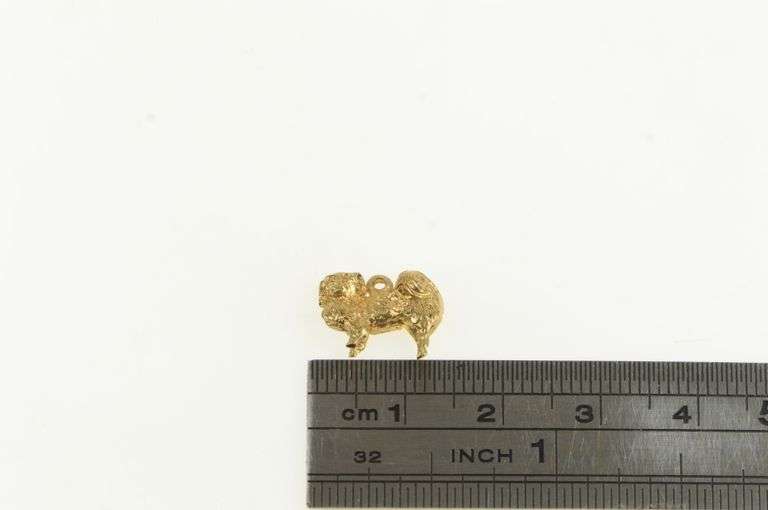 14K Yellow Gold 3D Dog Shih Tzu Puppy Pet Animal Charm/Pendant