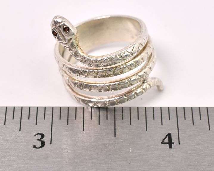 Snake Wrap Ring In Sterling Silver