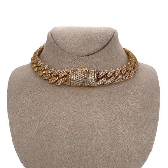 16.65 Carats! Pave Diamond Miami Cuban Chain Necklace