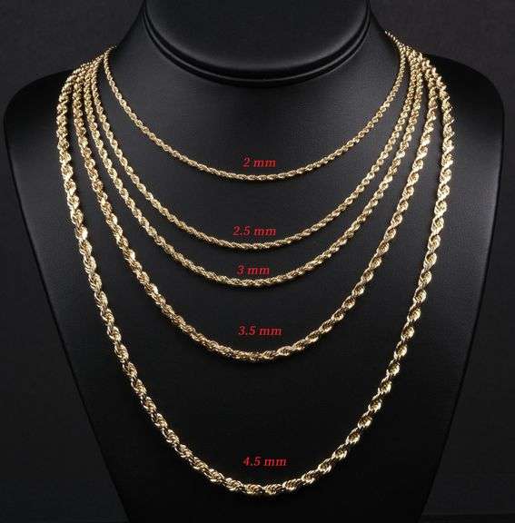 14K SOLID GOLD 4.5mm -24" - ROPE CHAIN / TWISTED CHAIN