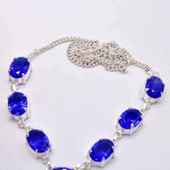 Stunning 41 Ctw Lab Sapphire Necklace