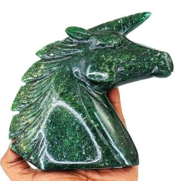 Majestic Natural Jade 3049 Ct Hand Carved Jade Unicorn
