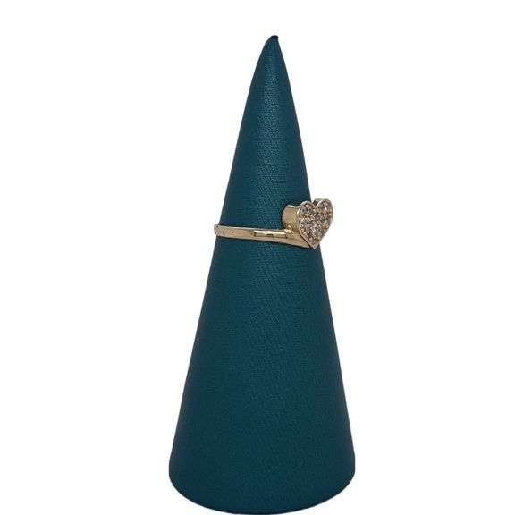 14K Gold Heart-Love Ring With Cubic Zirconia stones