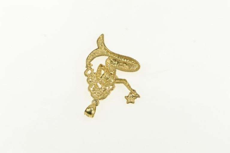 14K White Gold Mermaid Sea Siren Mystical Creature Charm/Pendant