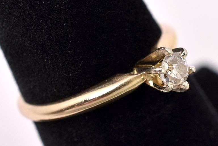 Angelic Solitaire Diamond Ring In 14K Yellow Gold