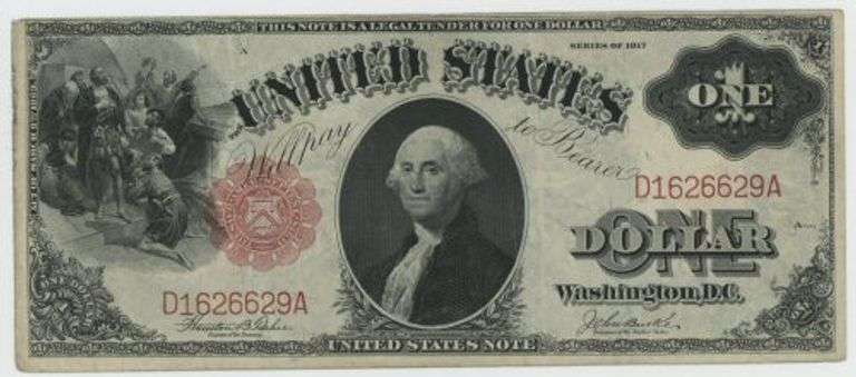 Very nice Series of 1917 Large Size $1 Legal Tender Note