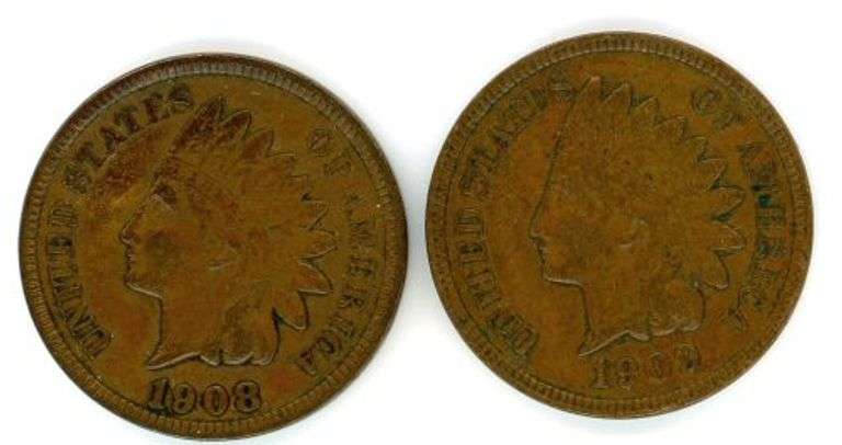 Nicer 1908 & 1909 Indian Head Cents