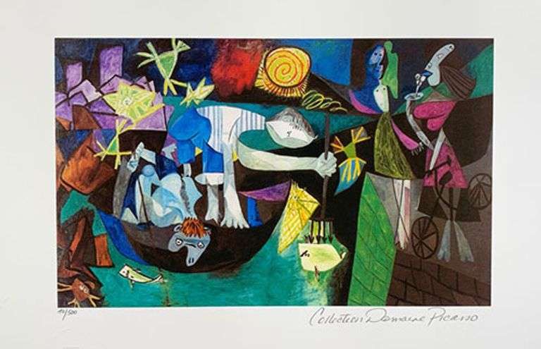 Extremely Rare Group Lot of 6 Pablo Picasso Hand Signed Estate Artworks