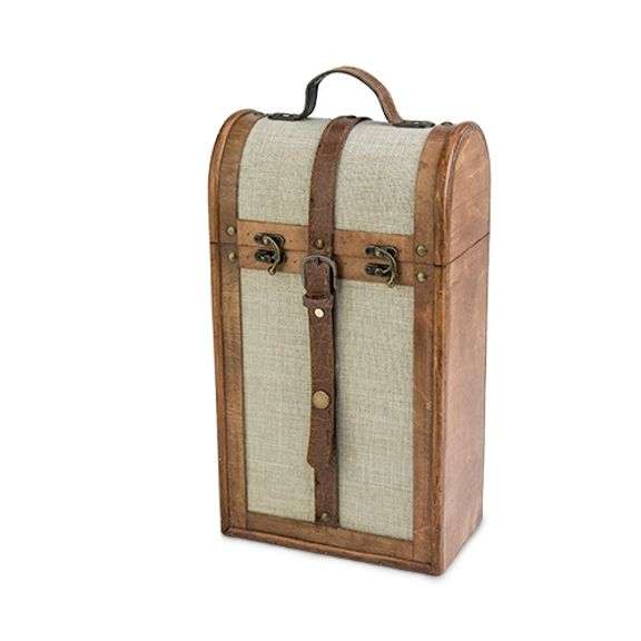 Twine Vintage Trunk Wine Box for 2 Bottles