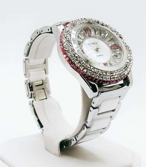 Gorgeous Ceramic and Gemstone Geneva Watch