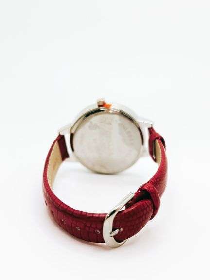 Big Numbers Geneva Watch w/ Mother of Pearl Face & Genuine Leather Strap