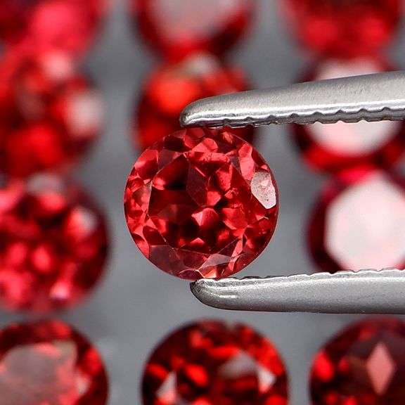 Premium 8.78ct solitaire cut cherry red Garnet set