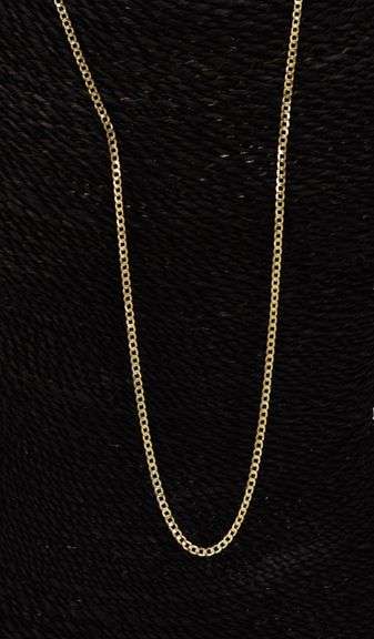 14k Yellow Gold-Hollow Curb Link Chain 3.2mm Necklace 22"