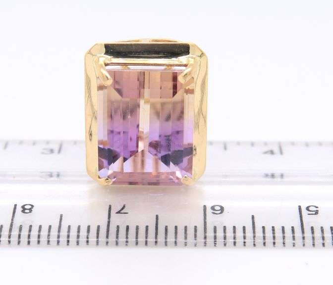Charming Yellow Gold Emerald Cut Ametrine Clip on Earrings