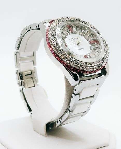 Gorgeous Ceramic and Gemstone Geneva Watch