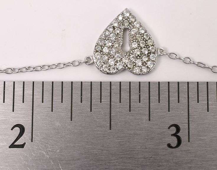 Heart And Key Bracelet In Sterling Silver