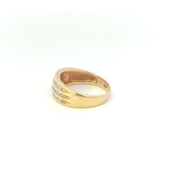 10K Yellow Gold 1/3 Ctw Diamond Band Tiered Channel Vintage Ring