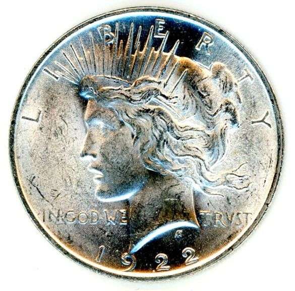 AU/Unc Peace Silver Dollar from 1922