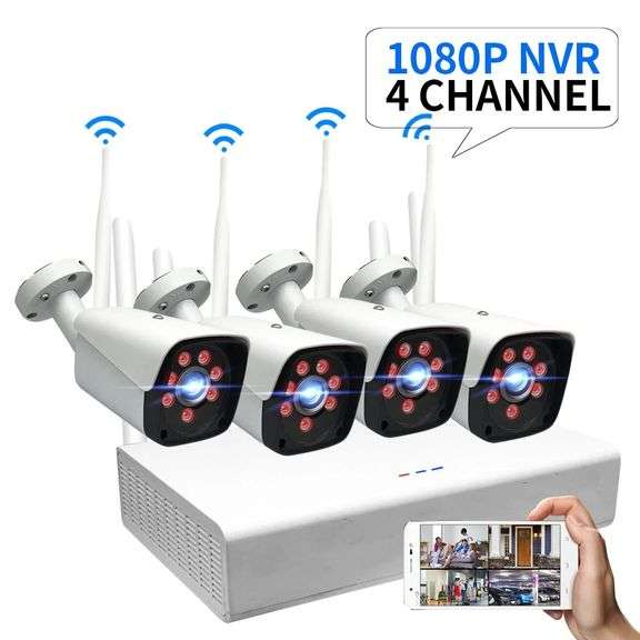 4CH 2.0MP 1080P Wireless Surveillance Camera System