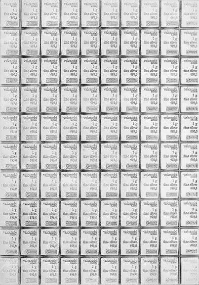 100x 1 gram Silver Bar - Valcambi Silver CombiBar