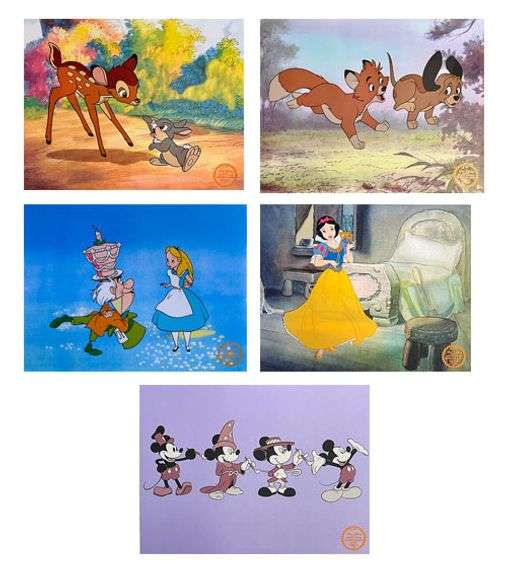Fantastic Collection of 5 Disney Limited Edition Color Serigraph Cels.