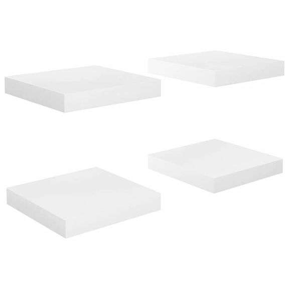 Floating Wall Shelves 4 pcs High Gloss White