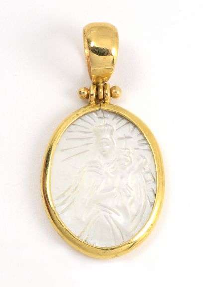 Unusual 18k Madonna & Child Cameo