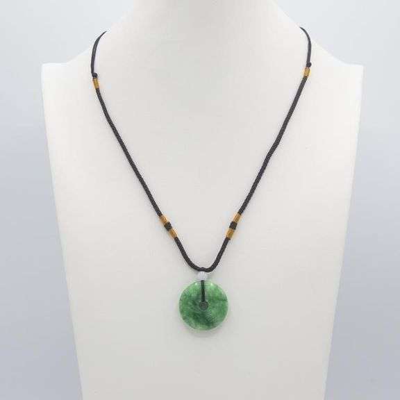 Beautiful Natural Apple Green Jade Quartz Pendant