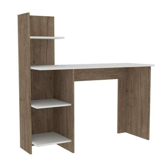 Modern White Pine Desk Organize with Ease