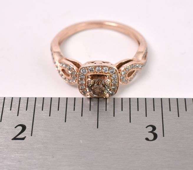 Beautiful Fancy Brown Diamond Ring In 14K Rose Gold