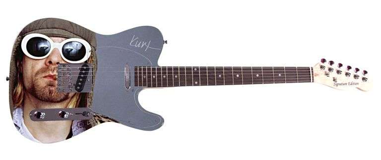 Kurt Cobain Autographed Facsimile Signed Graphics Guitar