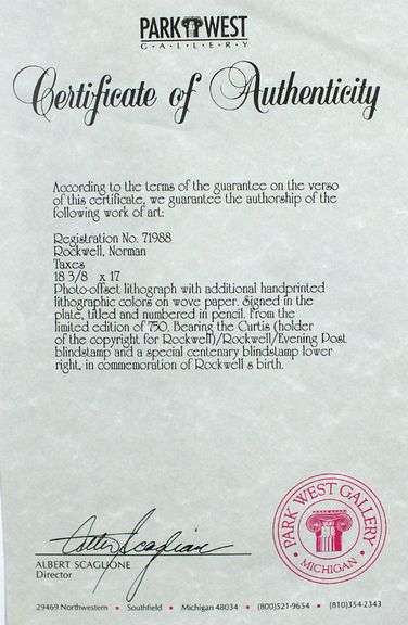 Extremely rare and collectable hand signed Norman Rockwell