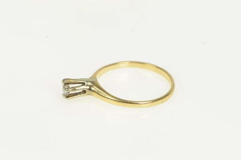 14K Yellow Gold 0.25 Ct Old Mine Cut Diamond Engagement Ring