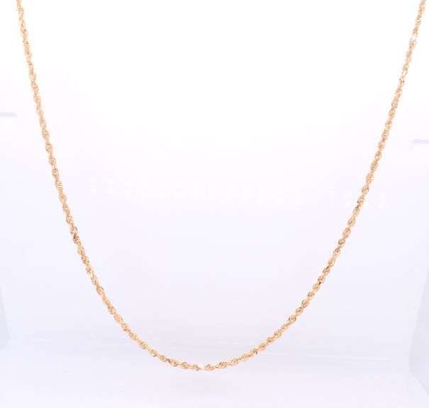Simple Yellow Gold Rope Chain Necklace