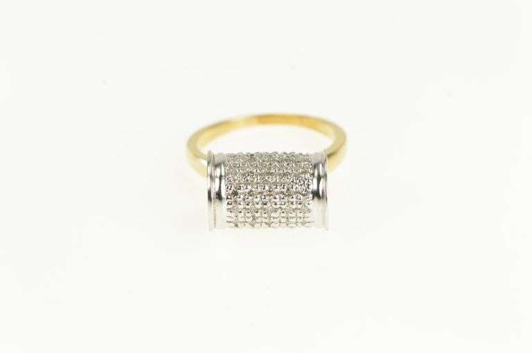 14K Yellow Gold 0.50 Ctw Diamond Pillar Column Statement Ring