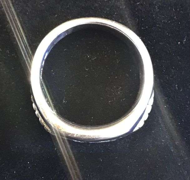 HANDSOME 14K TWO TONE WHITE GOLD MEN’S DIAMOND WEDDING BAND