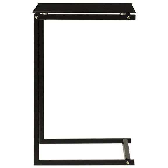 Side Table Black 15.7inx15.7inx23.6in Tempered Glass