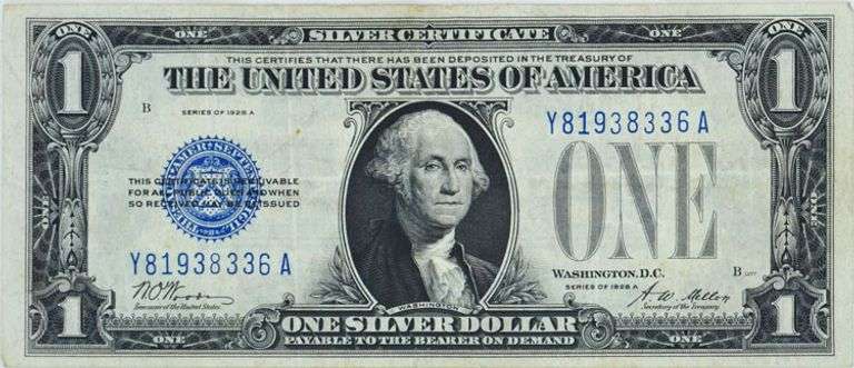 Series 1928 A Funnyback Silver Certificate