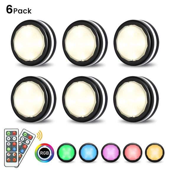 6pcs RGB Cabinet Light with remote control