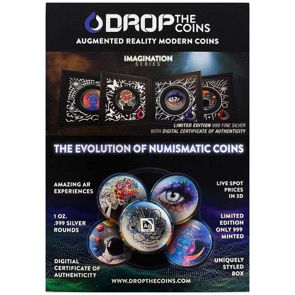 Drop The Coin 1oz Silver Round Imagination Series - Enlightenment