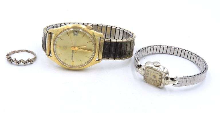 Lot of 2 Watches and Sterling Silver Ring
