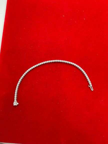CERTIFIED BRAND NEW 14K WHITE GOLD LADIES DIAMOND TENNIS BRACELET . 3.00 CARATS
