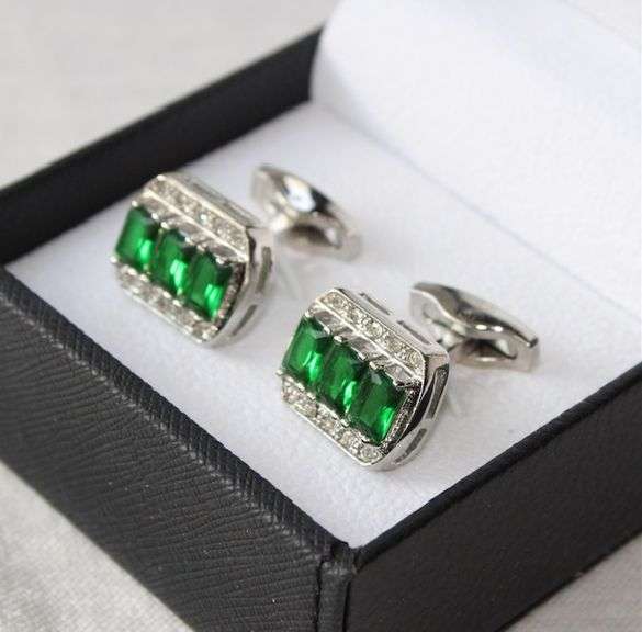 Golden color Jeweled Style Cufflinks By Carelli