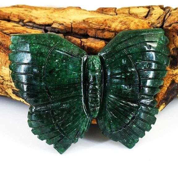 Amazing 850 Ct Natural Jade Hand Carved Butterfly
