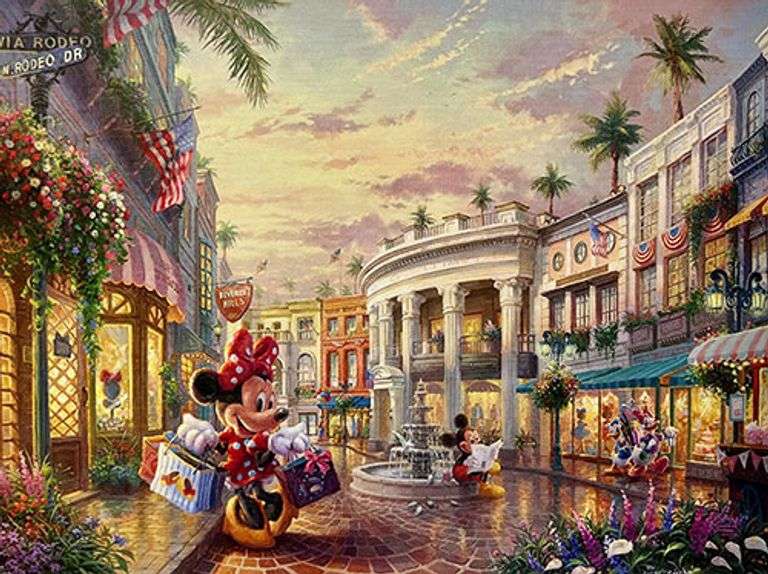 Must See Collection of 6 Disney/Thomas Kinkade Giclees on Canvas!