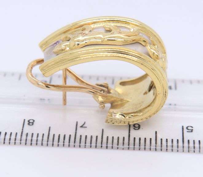 Chic 18kt YG Panther J Hoop Earrings