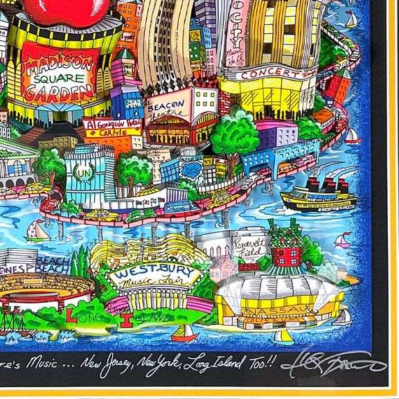 There's Music In NY, NJ, & LI Too (Red) by Fazzino