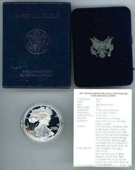 1997 Proof Silver Eagle with Box/CoA
