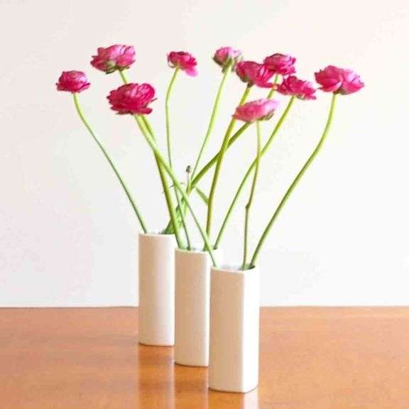 Love Trio White Heart Vases Set of 3