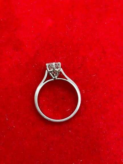 certified 14k white gold diamond solitaire ring